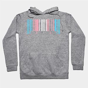 Trans Flag Hoodies - Trans Pride Flag Barcode Design Hoodie TP1208