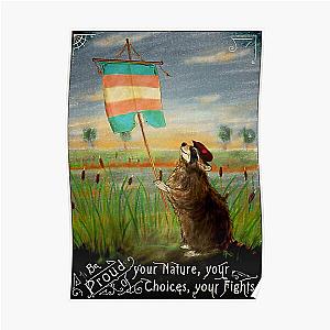 Transgender Posters - Be Proud - Trans LGBTQI raccoon Poster RB0403