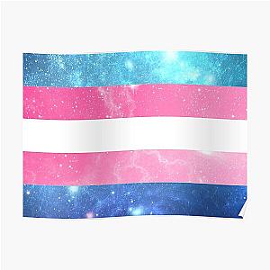 Transgender Posters - Trans Flag - LGBTQ Galaxy Poster RB0403