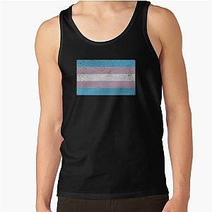 Transgender Tank Tops - Distressed Transgender Pride Flag Tank Top RB0403