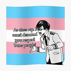 Transgender Posters - My Hero Academia Iida Transgender Pride Flag Poster RB0403