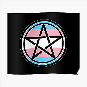 Transgender Posters - Large Print Pentacle LGBT Flag Transgender Poster RB0403