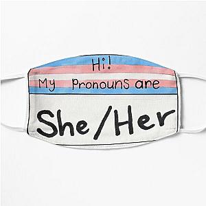 Transgender Face Masks - Pronouns Trans version- she/her  Flat Mask RB0403