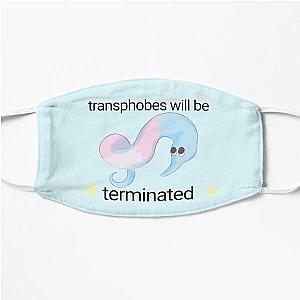 Transgender Face Masks - Worm on a string trans rights mask Flat Mask RB0403