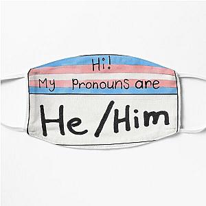 Transgender Face Masks - Pronouns Trans version- he/him Flat Mask RB0403