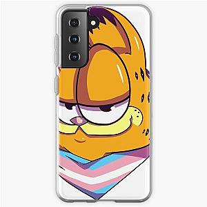 Transgender Cases - Garfield with Trans Flag scarf design Samsung Galaxy Soft Case RB0403