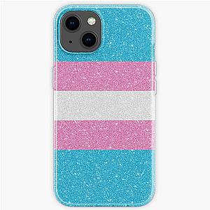 Transgender Cases - Faux Glitter Transgender Pride Flag iPhone Soft Case RB0403