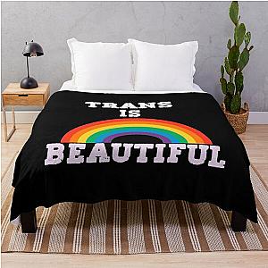 Transgender Blanket - Trans Is Beautiful Proud Transgender Nonbinary Lesbians Gay Throw Blanket RB0403