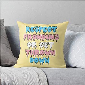 Transgender Pillows - Respect Pronouns Or Get Thrown Down Throw Pillow RB0403