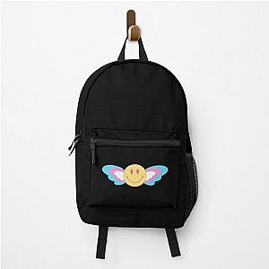 Transgender Backpacks - Subtle Trans Pride Smiley Face With Wings LGBT Backpack RB0403