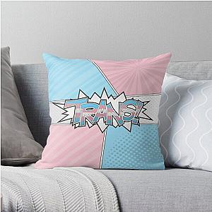 Transgender Pillows - Halftone Trans Typography Throw Pillow RB0403