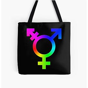 Transgender Bags - Rainbow Trans Symbol All Over Print Tote Bag RB0403