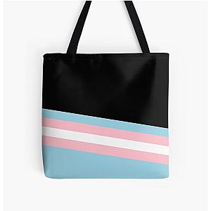 Transgender Bags - Tilted Retro Transgender Flag Design All Over Print Tote Bag RB0403