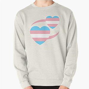 Transgender Sweatshirts - Trans Flag Heart Emoji Pullover Sweatshirt RB0403