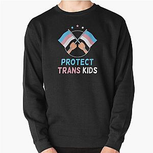 Transgender Sweatshirts - Womens Protect Trans Kids Gifts for Transgender Rights V-Neck Pullover Sweatshirt RB0403