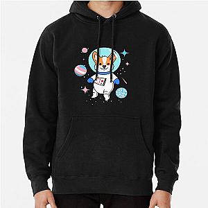 Transgender Hoodies - Transgender Corgi In Space Trans Pride Pullover Hoodie RB0403