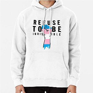 Transgender Hoodies - Refuse To Be Invisible Trans Flag Pullover Hoodie RB0403