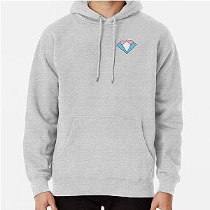 Transgender Hoodies - Trans Flag Diamond Pullover Hoodie RB0403