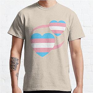 Transgender T-Shirts - Trans Flag Heart Emoji Classic T-Shirt RB0403