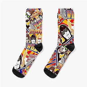 Vintage Traveling Wilburys inspired collage pop art rock socks