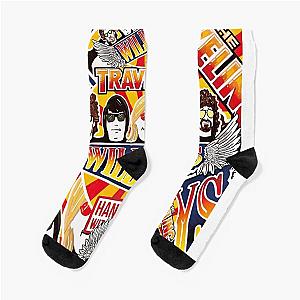 Vintage Traveling Wilburys inspired pop Art rock and roll Poster Socks