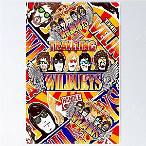 Vintage Traveling Wilburys inspired collage pop art rock poster