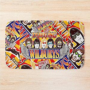 Vintage Traveling Wilburys inspired Collage Pop Art Rock Bath Mat