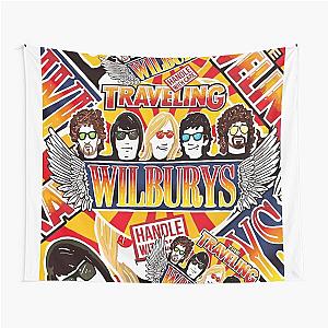 Vintage Traveling Wilburys inspired collage pop Art rock Poster Tapestry