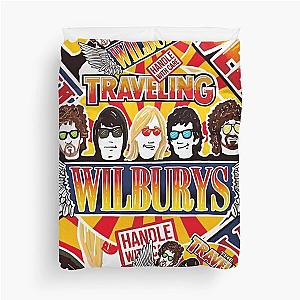 Vintage Traveling Wilburys inspired collage pop Art - rock and roll  Poster Duvet Cover