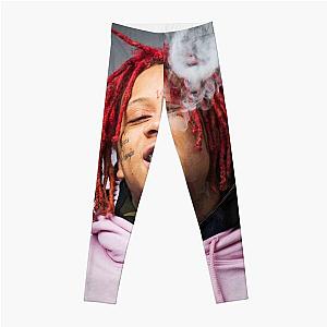 Trippie Redd Leggings - smoke and Red curly hair Leggings RB1602