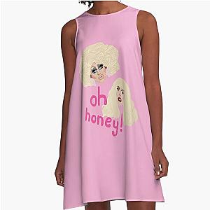 of of Trixie Mattel & Katya - Rupaul's Drag Race - RPDR - Oh Honey A-Line Dress