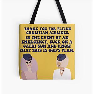 Trixie and Katya Christian Airlines All Over Print Tote Bag