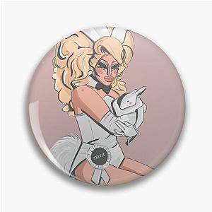 trixie mattel white rabbit pink Pin