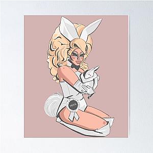 trixie mattel white rabbit pink Poster