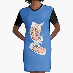 trixie mattel white rabbit blue Graphic T-Shirt Dress