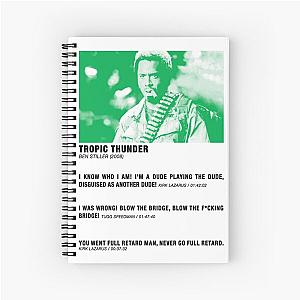 Tropic Thunder Poster with Quotes Spiral Notebook