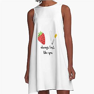 Strawberries and Cigarettes Love, Simon Troye Sivan Lyrics A-Line Dress