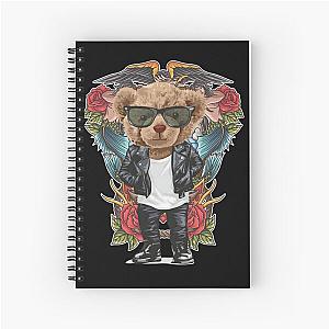 Rebel Bear Rider Teddy Spiral Notebook