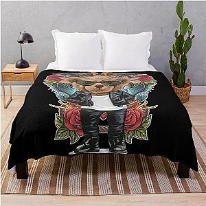 Rebel Bear Rider True Grit Teddy Throw Blanket