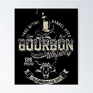 Bourbon Whiskey True American Grit Snake Graphic Poster