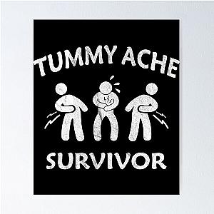 Tummy Ache Survivor Stomachache Vintage Funny Poster