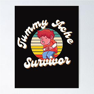 Tummy Ache Survivor sticker, Funny Tummy Ache Sticker, Stomach Ache Sticker, I'm A Survivor Sticker, Waterproof Sticker, Vinyl Sticker Poster