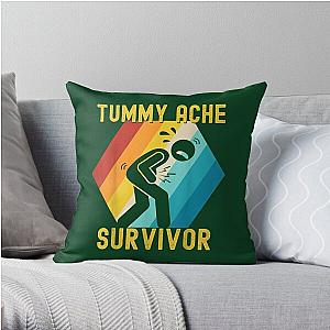 Vintage Tummy Ache Survivor, Tummy Ache Survivor, Stomachache IBS                  Throw Pillow