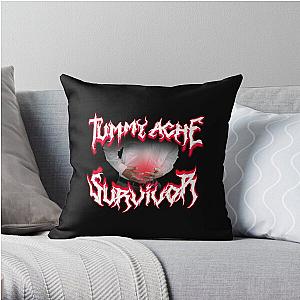 Tummy Ache Survivor Metal Design Throw Pillow