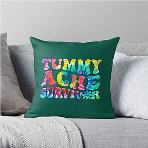 Tummy Ache Survivor Tie Dye , Vintage Tummy Ache Survivor, Tummy Ache Survivor, Stomachache Throw Pillow