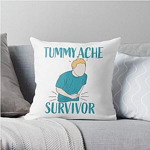 Vintage Tummy Ache Survivor, Tummy Ache Survivor, Funny Meme Quote , Stomachache IBS  (1) Throw Pillow