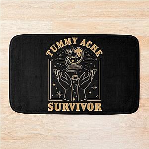 Vintage Minimalist Tummy Ache Survivor Funny Saying Bath Mat