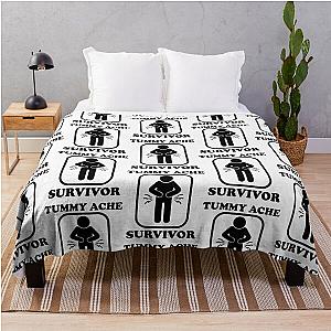 Vintage Tummy Ache Survivor, Tummy Ache Survivor, Stomachache IBS                 Throw Blanket