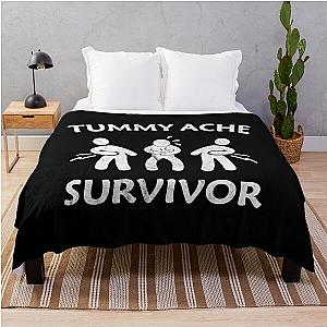 Tummy Ache Survivor Stomachache Vintage Funny Throw Blanket