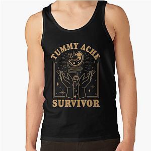 Vintage Minimalist Tummy Ache Survivor Funny Saying Tank Top